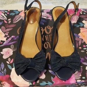 Clarks Artisan Denim Wedges 8M